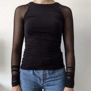 Free People Black Sheer Top - S